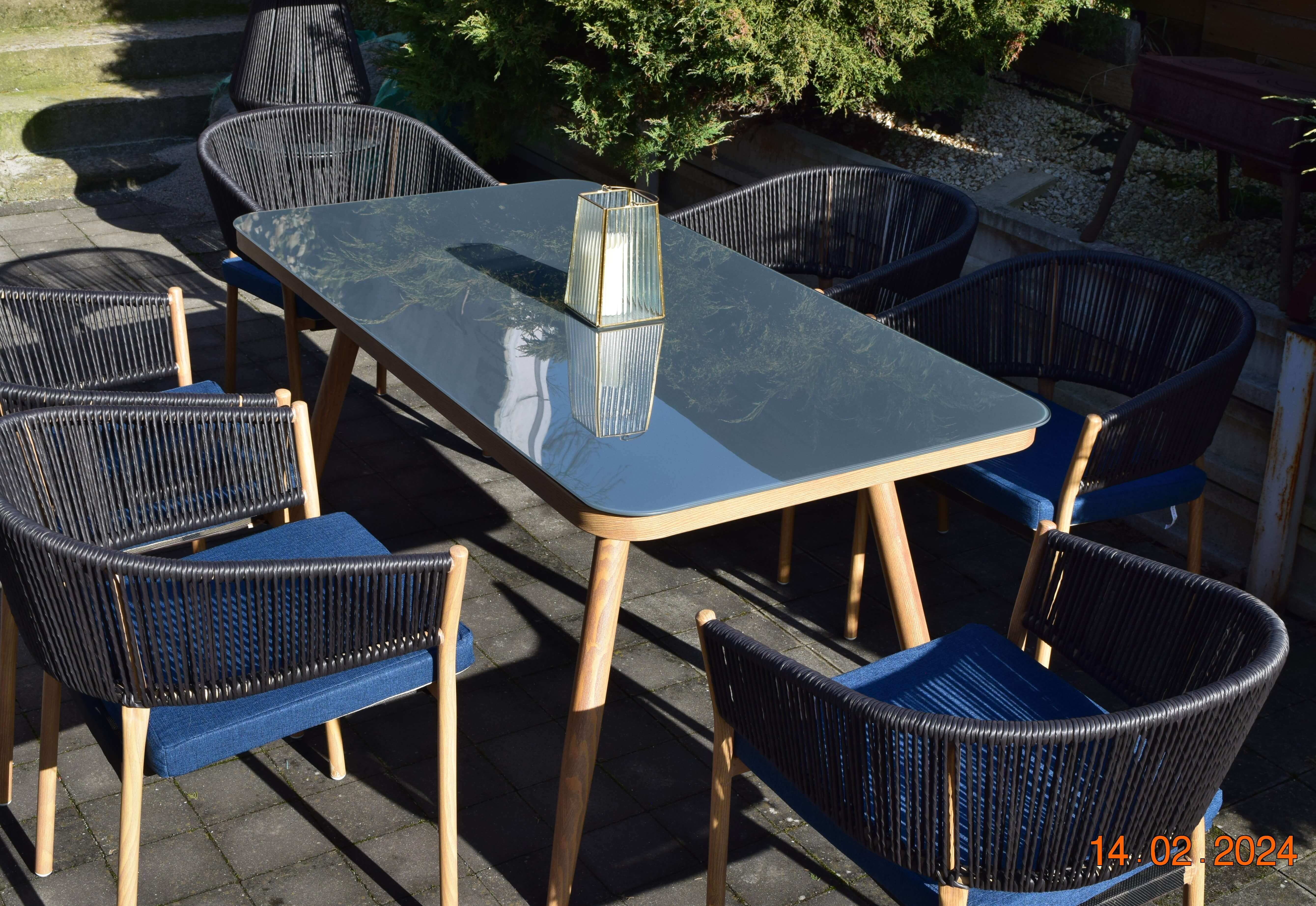 zestaw mebli ogrodowych technoratan obiad 6 osób + 1 stół krzesła promocja 2100 zł 